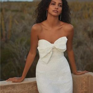 Anthropologie Hutch Eyelet Bow-Tie Mini Dress